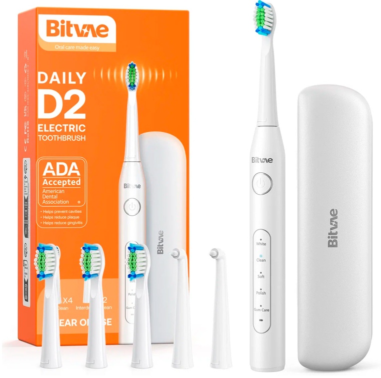 Электрическая зубная щетка Bitvae D2 Daily Toothbrush+Case, белая в Челябинске купить по недорогим ценам с доставкой