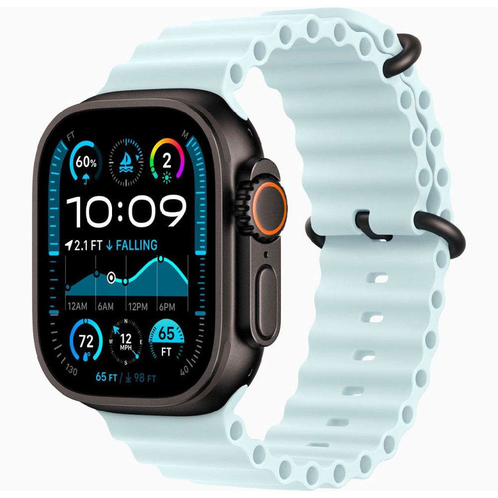 Умные часы Apple Watch Ultra 2 GPS+Cellular 49mm Black Titanium Case with Ice Blue Ocean Band (EU) в Челябинске купить по недорогим ценам с доставкой
