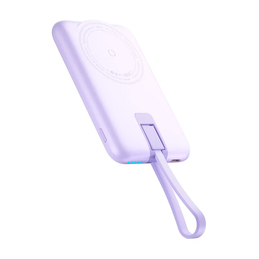 Внешний аккумулятор Movespeed Wireless Charger 5000mAh, USB-C, фиолетовый в Челябинске купить по недорогим ценам с доставкой