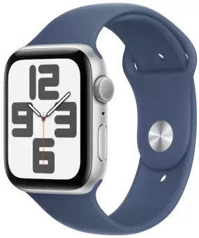Умные часы Apple Watch SE (2024) 44mm Silver Aluminium Case with Blue Sport Band (EU) в Челябинске купить по недорогим ценам с доставкой