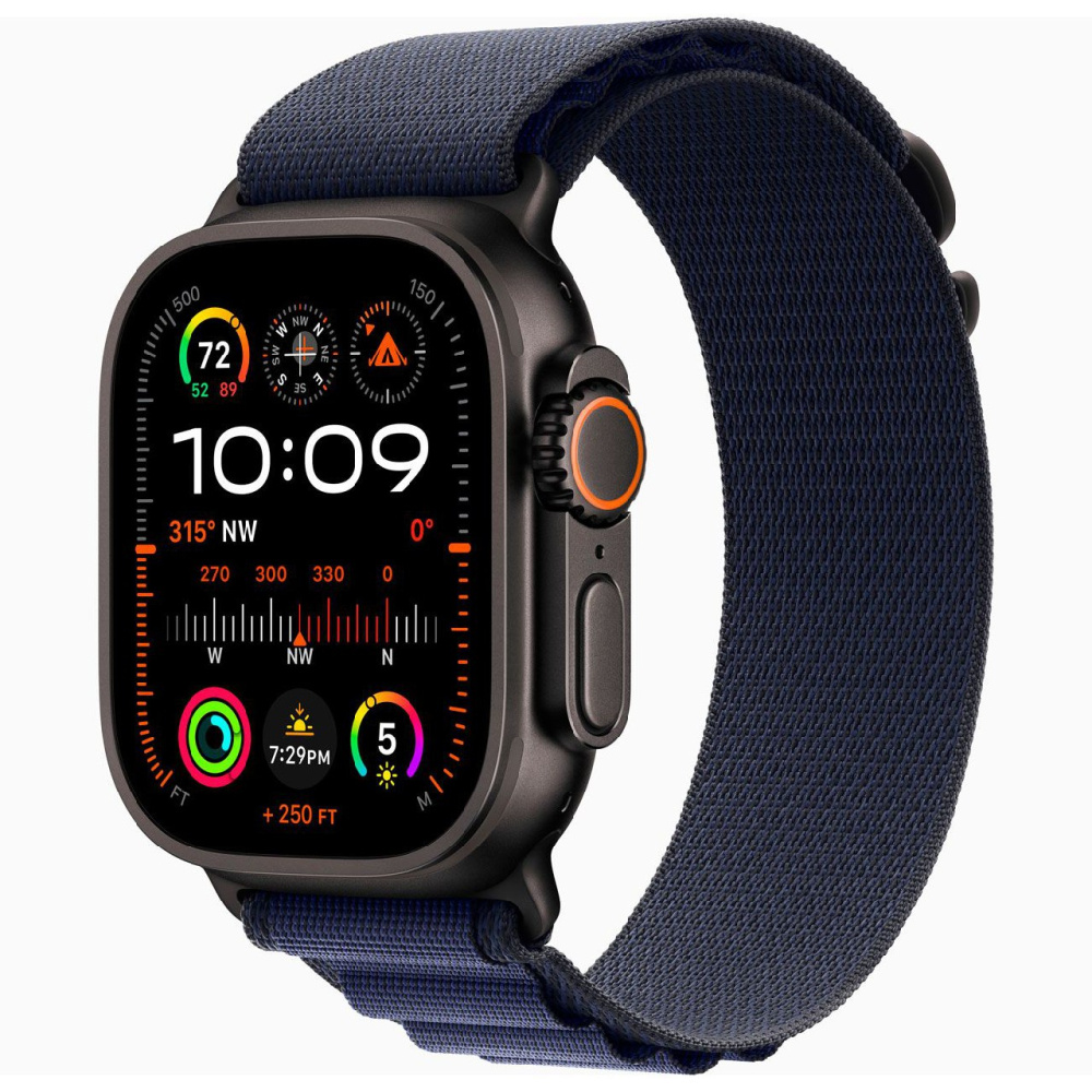 Умные часы Apple Watch Ultra 2 GPS+Cellular 49mm Black Titanium Case with Navy Large Alpine Loop(EU) в Челябинске купить по недорогим ценам с доставкой