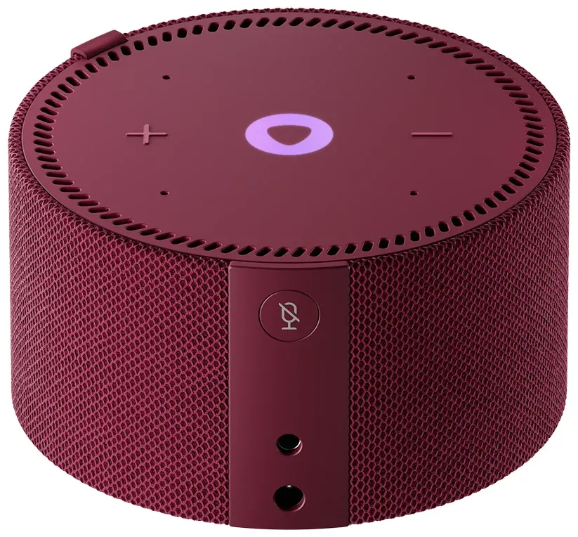 Умная колонка Яндекс Новая Станция Мини (с часами) с Алисой (Красный)