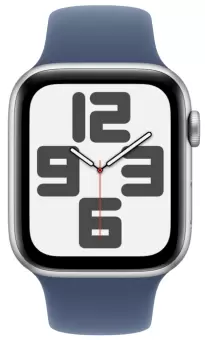 Умные часы Apple Watch SE (2024) 44mm Silver Aluminium Case with Blue Sport Band (EU) в Челябинске купить по недорогим ценам с доставкой