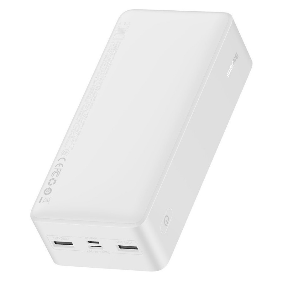 Внешний аккумулятор Baseus Bipow Digital Display Power bank 30000mAh 15W Белый в Челябинске купить по недорогим ценам с доставкой