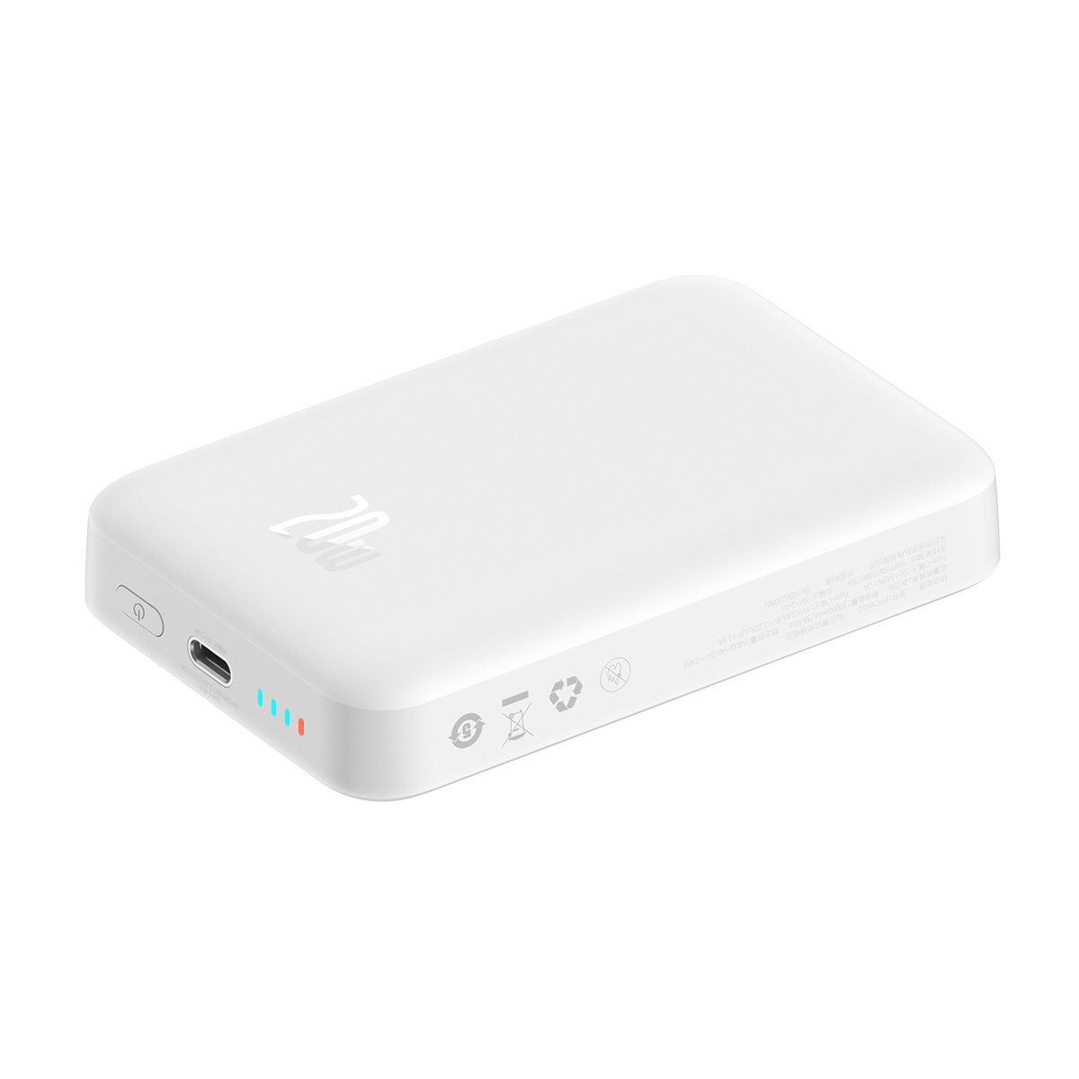 Внешний аккумулятор BASEUS Magnetic Mini 10000mAh, 20W c MagSafe, белый (PPCX030002) в Челябинске купить по недорогим ценам с доставкой