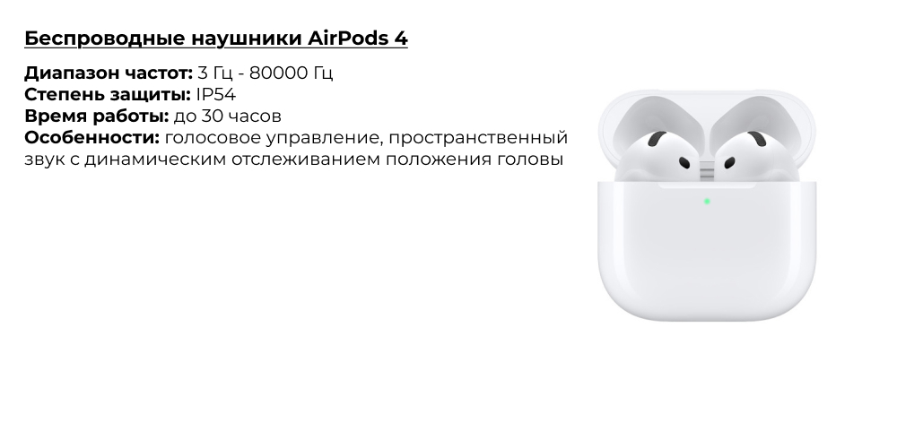 Беспроводные наушники Apple AirPods 4