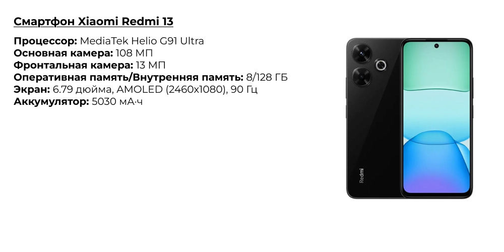 Смартфон Xiaomi Redmi 13