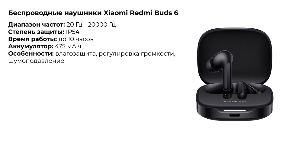 Беспроводные наушники Xiaomi Redmi Buds 6
