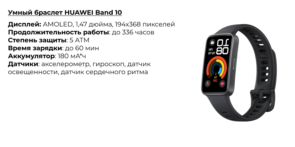 Умный браслет HUAWEI Band 10