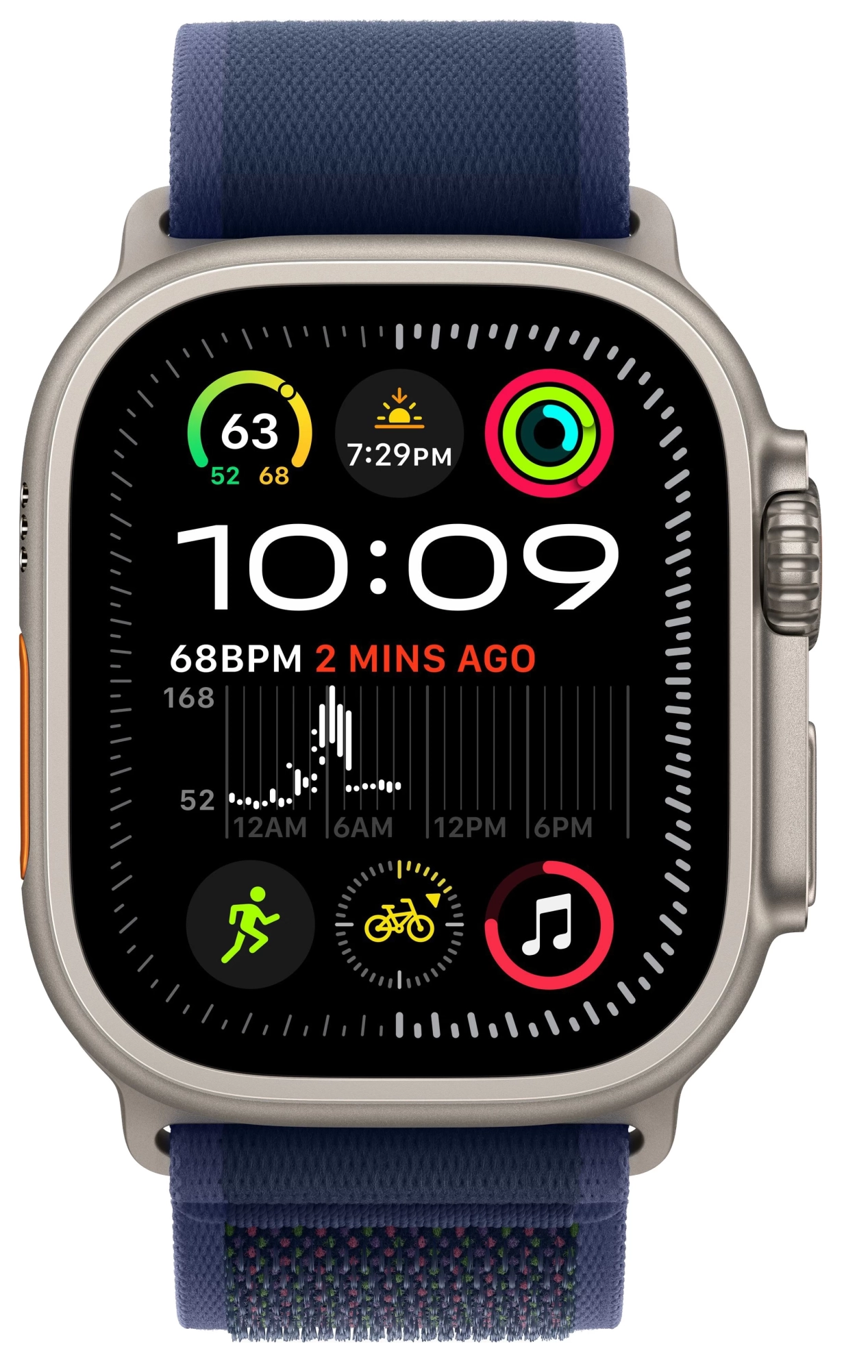 Умные часы Apple Watch Ultra 2 (2024) 49mm Titanium Case with Navy Trail Loop (EU) в Челябинске купить по недорогим ценам с доставкой