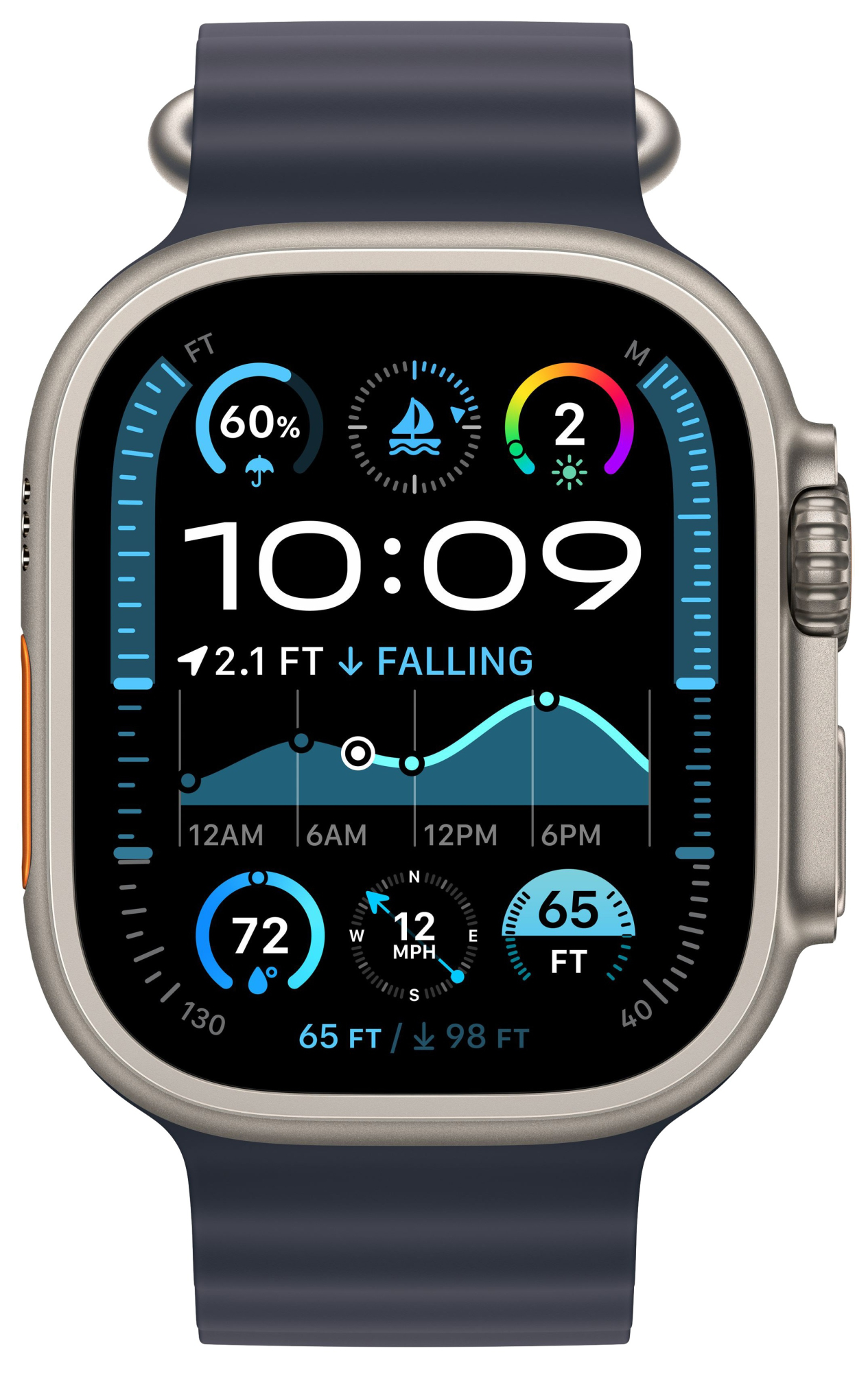 Умные часы Apple Watch Ultra 2 (2024) 49mm Titanium Case with Navy Ocean Band (EU) в Челябинске купить по недорогим ценам с доставкой